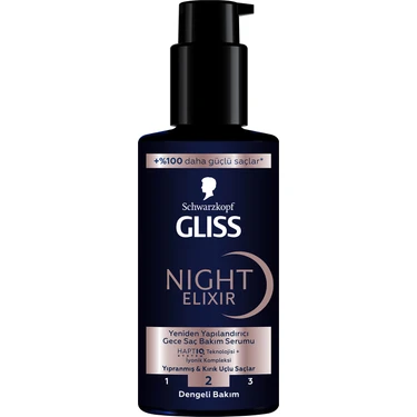 Gliss Night Elixir Yeniden Yapılandırıcı Gece Saç Bakım