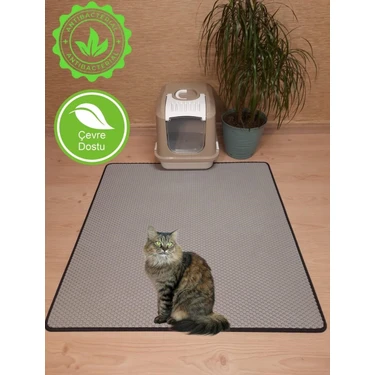 Serypet 100 x 100 cm 4XL Büyük Boy Kedi Tuvalet Önü Paspası Kedi Kumu Paspası Kedi Matı Açık