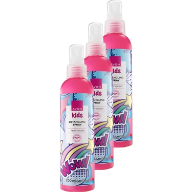 Avon Kids Wow Çocuklar İçin Dolaşık Açıcı Meyve Kokulu Saç Bakım Sprey 200 ml x 3