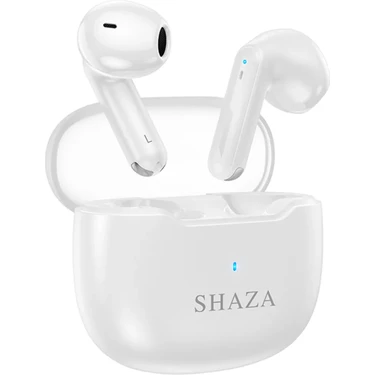 Shaza Air7 TWS Kulaklık Beyaz Aktif Gürültü Önleme Özellikli 4 Mikrofonlu Bluetooth