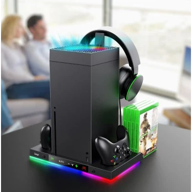 Konsol Plus Xbox Series x Uyumlu Şarjlı Fanlı Rgb Li Dikey Stand Ipega