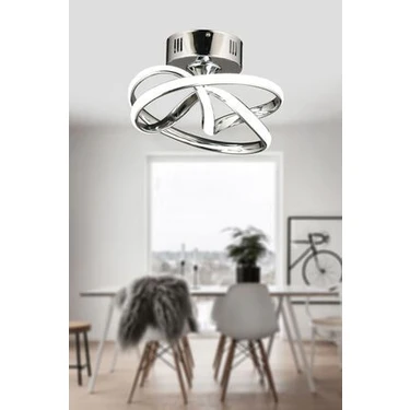 Luna Lighting Krom Metal Malzemeli Şık LED Avize Modern Tasarım Özellikleri ile 25x25
