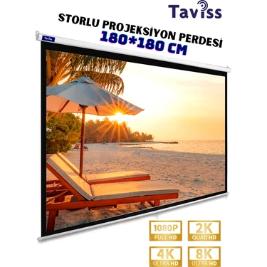 Taviss 180X180 cm Storlu Manuel Projeksiyon