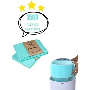 Korbell 16L Çöp Kovaları İle Uyumlu 1500 Adet Bebek Bezi Kapasiteli Yerli Çöp