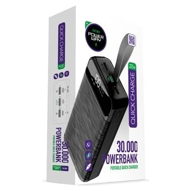 Powerway  Pd 22.5W 30.000 Mah 3.0 Hızlı Şarj (Gerçek 30.000 Mah ) QC30