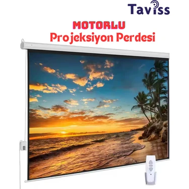 Taviss 300X225 cm Motorlu Kumandalı Projeksiyon