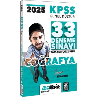 HocaWebde Yayınları 2025 KPSS Genel Kültür Coğrafya Tamamı Çözümlü 33 Deneme