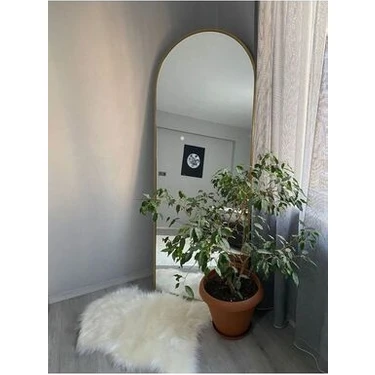 Enc Home Ayaklı Boy Aynası – Şık Metal Çerçeveli, Oval Tasarımlı 180 x 50 cm Dekoratif Salon ve