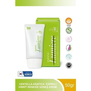 Byeolee Centella Asiatica Hibrit Renksiz Pürüzsüz ve Aydnlatıcı Kore Güneş Kremi SPF50 / Pa 50GR