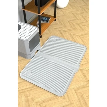 Ata Home Silikon Mama ve Kum Matı  Havuzlu Yıkanabilir Kedi Tuvaleti Önü Kedi Kumu Paspası Büyük