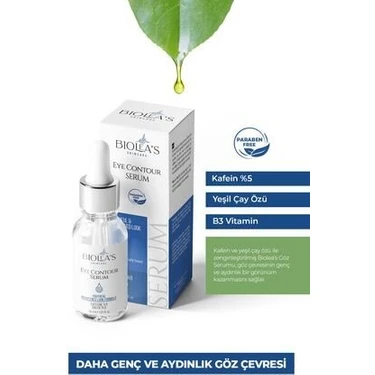 Biolea's Altı Torbalarına ve 30 ml Bakım Serumu Kafein %5 + Yeşil Çay Özü+B3