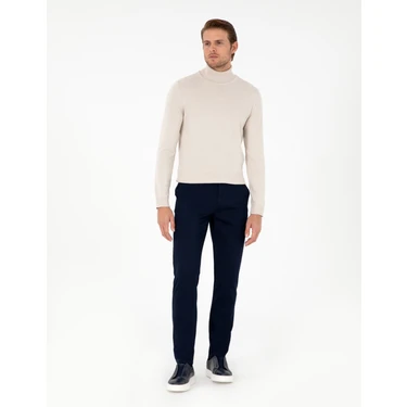 Pierre Cardin Erkek Lacivert Slim Fit Kanvas Pantolon