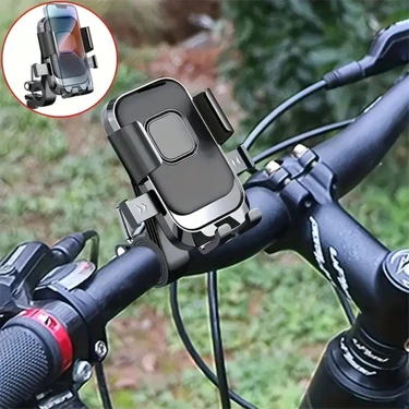 Toyfest Motor,motosiklet,bisiklet ,scooter Için 360 Derece Dönebilen Gidon Versiyonu Telefon Tutucu