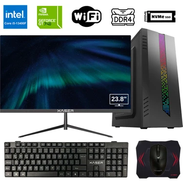 Xaser XSR926 I5 13400F 16GB Ram 512GB M.2 Nvme SSD 4gb GT740 23.8" Monitör  Masaüstü Ofis