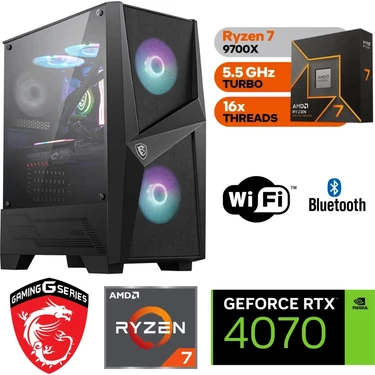 MSI 12GB Rtx 4070  – Gaming Pc Ddr5 – Ryzen 7 9700X – 32GB Ddr5 6000 Mhz Ram  - 1tb M.2 SSD – Sıvı