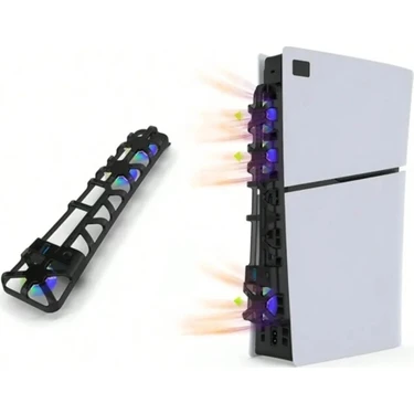 Comse Ps5 Slim Disk ve Dijital Uyumlu Rgb Işıklı Soğutucu Fan TP5-3538S Siyah