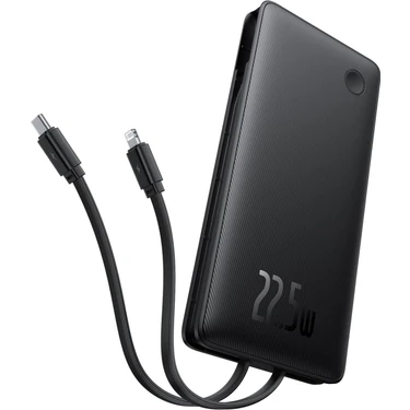 Baseus Airpow Lite Power Bank 10000 Mah 22.5W Entegre Type-C ve Lightning Kablolu -