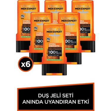 L'oréal Paris Men Expert Hydra Energetic Taurin İçeren Duş Jeli 300 ml x 6