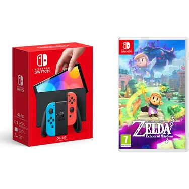 Nintendo Switch OLED Yeni Nesil Konsolu Sıfır + The Legend Of Zelda Echoes Of Wisdom Oyunlu