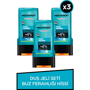 L'oréal Paris Men Expert Cool Power Buz Ferahlığında Duş Jeli 300 ml x 3