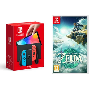 Nintendo Switch OLED Yeni Nesil Konsolu + The Legend Of Zelda Tears Of The Kingdom Oyunlu