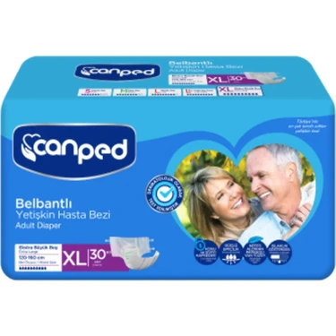 Canped Belbantlı Tekstil Yüzeyli Hasta Bezi Ekstra Büyük Xl 30