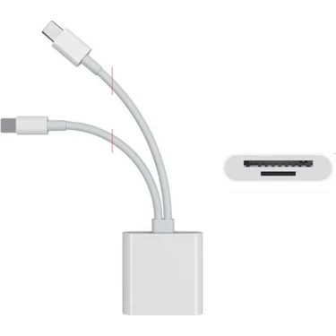 Mettzchrom Çift Kablolu SD Kart Okuyucu Lightning Type-C iPhone 15 16 Serilerine