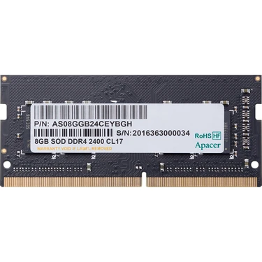 Apacer 8GB (1x8GB) 3200Mhz CL22 DDR4 Notebook SODIMM Ram