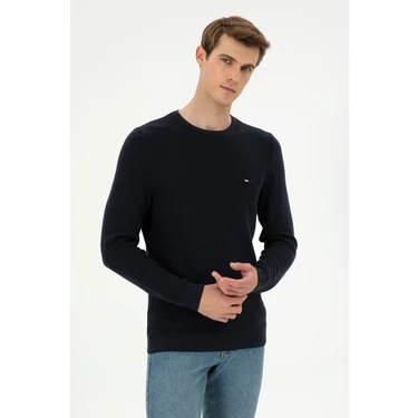 U.S. Polo Assn. Erkek Slim Fit Bisiklet Yaka Lacivert Basic Kazak