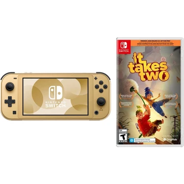 Nintendo Switch Lite Hyrule Edition (Özel Sürüm) Sıfır Oyun Konsolu + It Takes Two Oyunlu