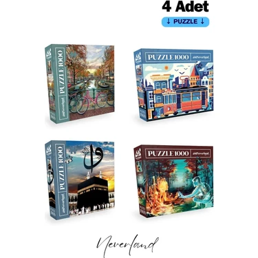 Neverland 4 Adet 1000 Parça Puzzle - Amsterdam / Istanbul / Fiyatı