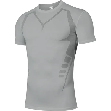 Ghassy Co. Erkek Ultra Esnek Koşu Egzersiz Hızlı Kuruma Nefes Alabilen Kısa Kollu Spor