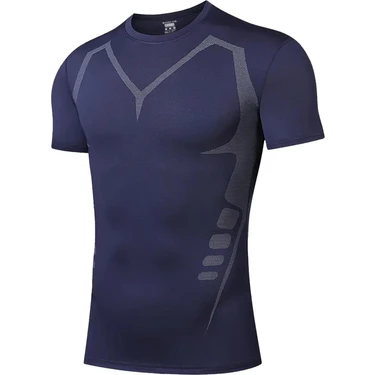 Ghassy Co. Erkek Ultra Esnek Koşu Egzersiz Hızlı Kuruma Nefes Alabilen Kısa Kollu Spor