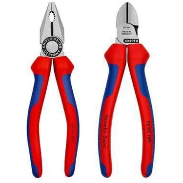 Knipex 2'li Set Kombine Pense 180 mm Yan Keski 160