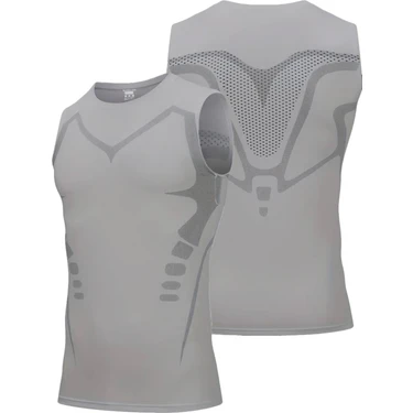 Ghassy Co. Erkek Fitness Hızlı Kuruma Nefes Alabilen Çapraz Daraltma Tipi Kolsuz Spor