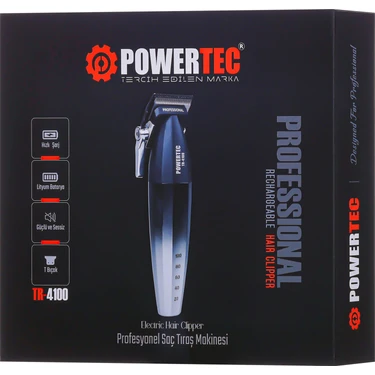 Powertec TR-4100 Profesyonel Usb Şarjlı Saç Sakal Tıraş