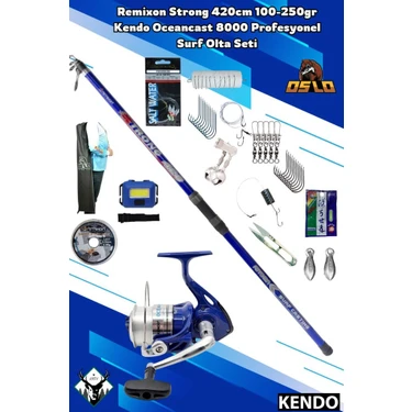 Remixon Strong 420CM 100-250GR Kendo Oceancast 8000 Tam Takım Surf Olta