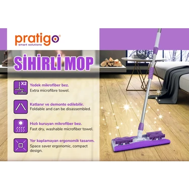 Pratigo Mop + 2 Adet Mikrofiber