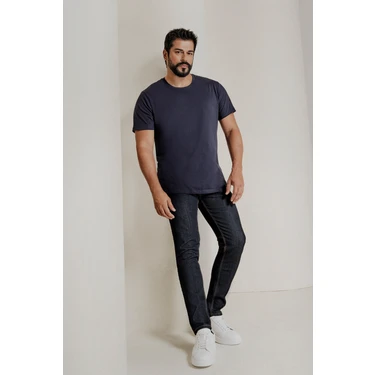 AC&Co / Altınyıldız Classics Erkek Koyu Lacivert Ekstra Slim Fit Dar Kesim Pamuklu Esnek Rııs Jean