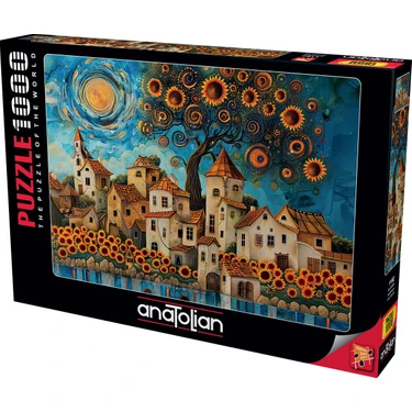 Anatolian 1000 Parçalık Ayçiçekleri Temalı Puzzle Eğlenceli Zihin Geliştirici 66 x 48