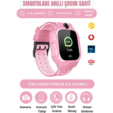 Smartblade Q19 Lbs Konumlu Akıllı Çocuk Takip Saati Sim Kartlı Arama, Kameralı, Gizli Dinleme