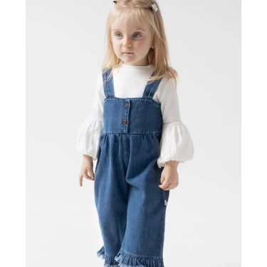 Plazzo  Jean Kız Bebek Slopet ve Balon  Kol Bluz  Set