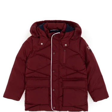 U.S. Polo Assn. Erkek Çocuk Bordo Kaban