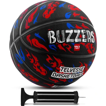 Telvesse TB-500 Buzzers Basketbol Topu Pompalı Grafiti Kauçuk Dayanıklı Deep Channel Kabartma 7