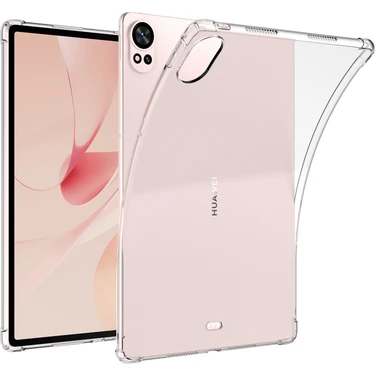 XFashion Huawei Matepad Air 12 (2024) Dört Köşeli Darbeye Dayanıklı Şeffaf Tablet Tpu Kapak (Yurt