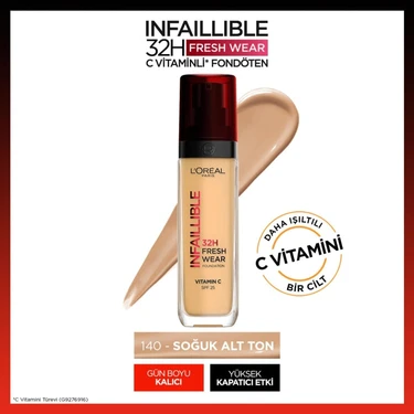 L'Oréal Paris Infaillible 32H Fresh Wear C Vitaminli Fondöten - 140 Golden