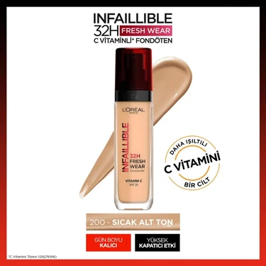 L'Oréal Paris Infaillible 32H Fresh Wear C Vitaminli Fondöten - 200 Natural