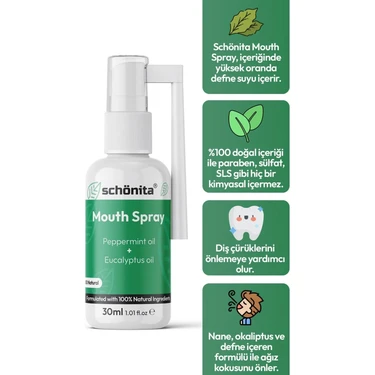 Schönita Nane ve Okaliptus Yağı Içerikli Ağız Kokusu Önleyici Sprey - Mouth Spray -