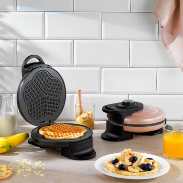 Schafer Waffle Express Bronz Waffle Makinesi 800 W Çiçek Yüzey Şekilleri ile Kullanım