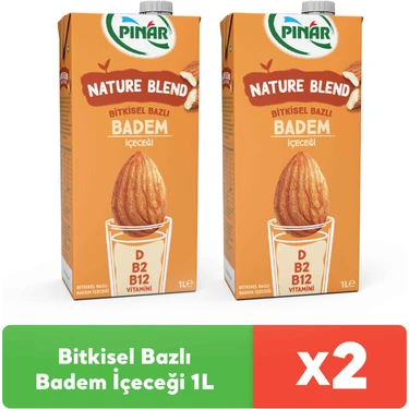 Pınar Nature Blend Bitkisel Bazlı Badem Içeceği 1 L Vegan Laktozsuz x 2